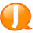 Speech balloon orange j Icon
